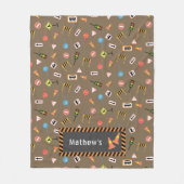 Bau und Straßenschilder braun. Fleecedecke (Vorderseite)