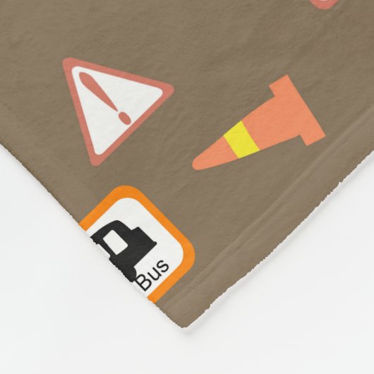 Bau und Straßenschilder braun. Fleecedecke (Ecke)