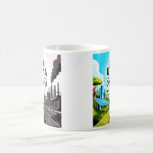 Bau Utopia, nicht Dystopia Solarpunk-Botschaft-Tas Kaffeetasse (Mittel)