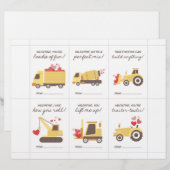 Bau-Valentinstagskarten für Kinder Briefbogen (Vorne/Hinten)