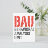 BAU-Verhaltensanalyse-Einheiten Postkarte (Stehend Vorderseite)