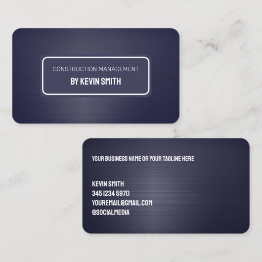 Bau Visitenkarte (Vorne/Hinten)