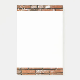 Bau von Backsteinen nach dem it Post-it Klebezettel