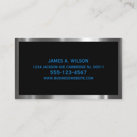 Bau von Baggern Visitenkarte (Rückseite)