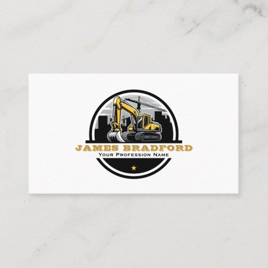 Bau von Baggern Visitenkarte (Vorderseite)