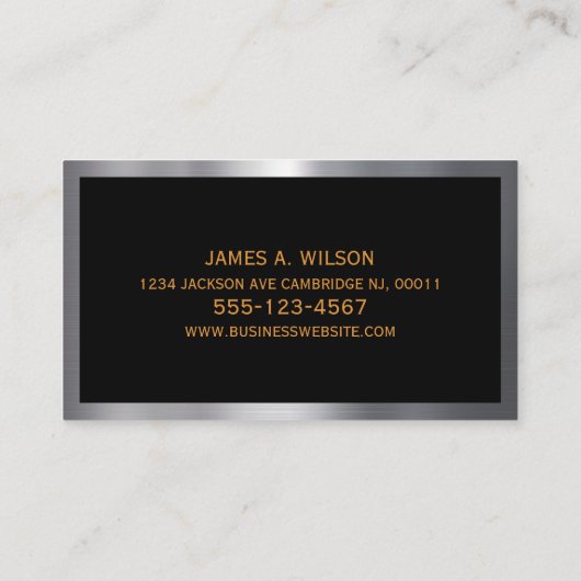 Bau von Baggern Visitenkarte (Rückseite)