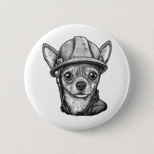 Bau von Bauarbeitern in Chihuahua Button