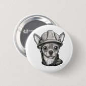 Bau von Bauarbeitern in Chihuahua Button (Vorne & Hinten)