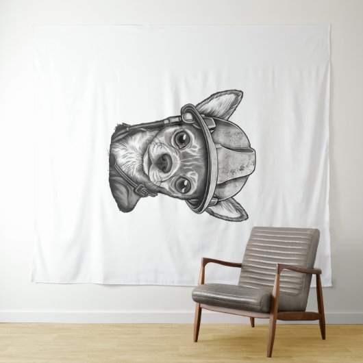 Bau von Bauarbeitern in Chihuahua Wandteppich (Beispiel (Horizontal))