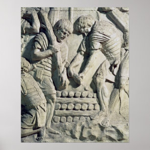 Bau von Befestigungsanlagen während der Kampagne Poster