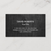 Bau von Beruflichem dunklem Holz und Metall Visitenkarte (Rückseite)