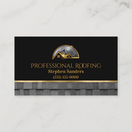 Bau von beruflichen Dachschindeln Visitenkarte (Vorderseite)