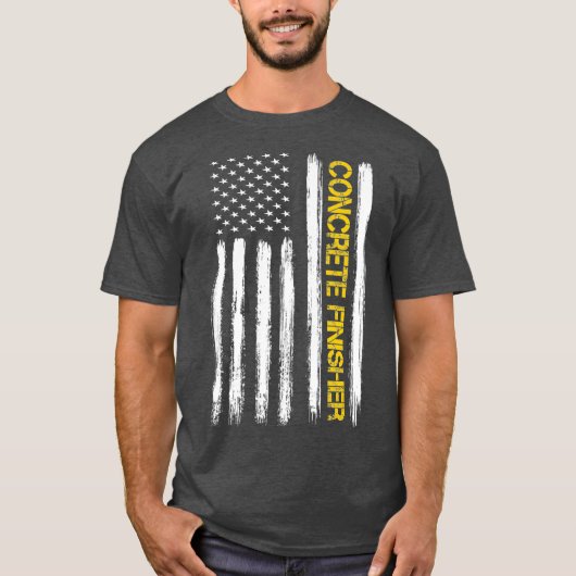 Bau von Betonfertigern für amerikanische Fahnen T-Shirt (Vorderseite)