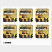 Bau von Birthday Müller Party Design Quadratischer Aufkleber (Blatt)