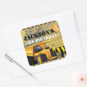 Bau von Birthday Müller Party Design Quadratischer Aufkleber (Umschlag)