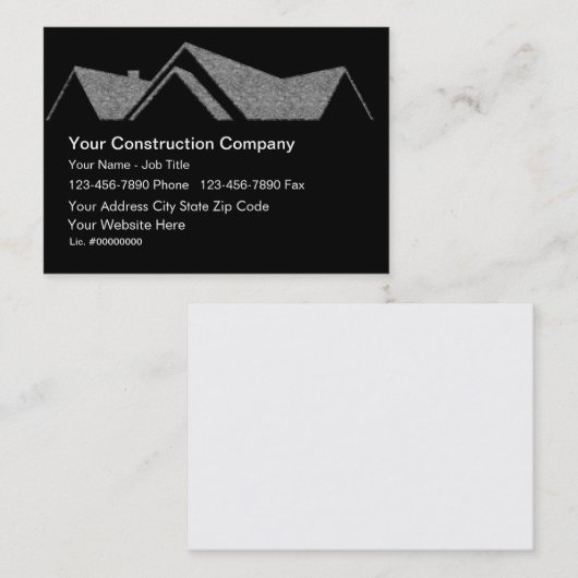 Bau von Dachdeckerkarten Visitenkarte (Vorne/Hinten)