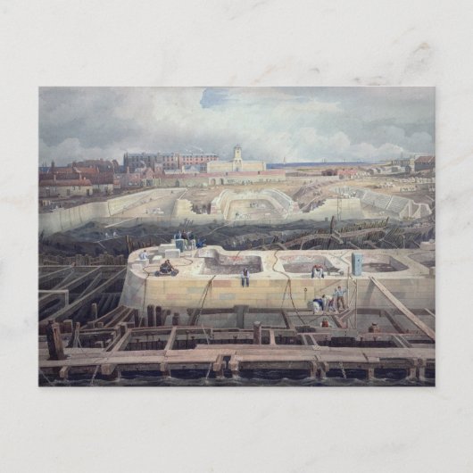 Bau von Docks Postkarte (Vorderseite)
