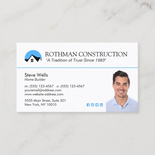 Bau von Hauslogo-Zusatzkarten zur Visitenkarte (Vorderseite)