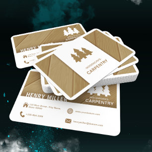 Bau von Holzkiefern für rustikale Holzschnitzel Visitenkarte