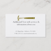 Bau von Holzschnitzwerken Visitenkarte (Rückseite)