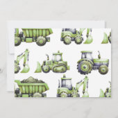 Bau von Lastkraftwagen 3. Geburtstag Foto Einladung (Rückseite)