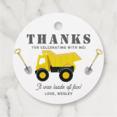 Bau von Lastkraftwagen Geburtstag Geschenkanhänger (Rückseite)