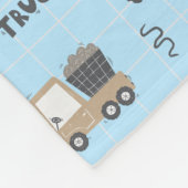 Bau von Lastkraftwagen Muster blau Fleecedecke (Ecke)