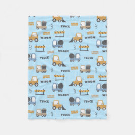 Bau von Lastkraftwagen Muster blau Fleecedecke