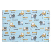 Bau von Lastkraftwagen Muster blau Kissenbezug (Rückseite)