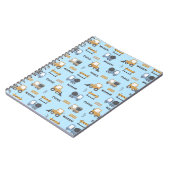 Bau von Lastkraftwagen Muster blau Notizblock (Linke Seite)