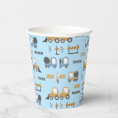 Bau von Lastkraftwagen Muster blau Pappbecher (Rechts)