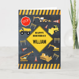 Bau von Lastkraftwagen Schwermaschinen Geburtstag  Karte