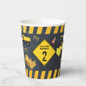 Bau von Lastkraftwagen Schwermaschinen Geburtstag Pappbecher (Links)