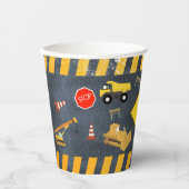 Bau von Lastkraftwagen Schwermaschinen Geburtstag Pappbecher (Vorderseite)