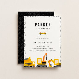 Bau von Lastkraftwagen Thema Geburtstag Einladung