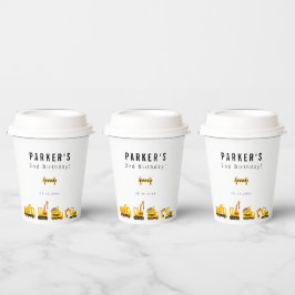 Bau von Lastkraftwagen Thema Geburtstag Pappbecher