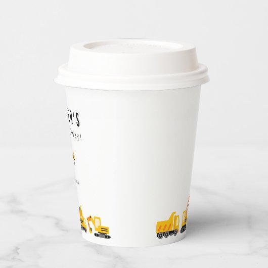 Bau von Lastkraftwagen Thema Geburtstag Pappbecher (Links)