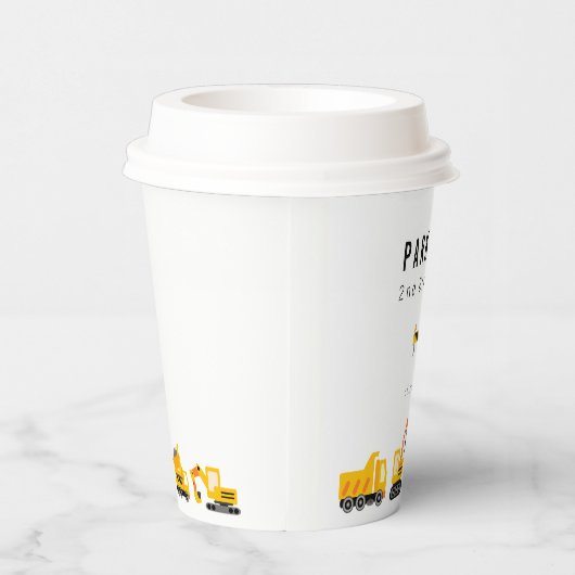 Bau von Lastkraftwagen Thema Geburtstag Pappbecher (Rechts)