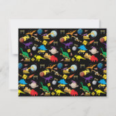 Bau von Lastwagen Dinosaurier Space Children Mitteilungskarte (Rückseite)