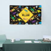 Bau von Lastwagen Dinosauriern im Weltraum Geburts Banner (Messeveranstaltung)