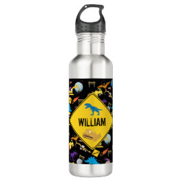 Bau von LKWs Astronaut Dinosaurier im Weltraum Edelstahlflasche