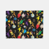 Bau von LKWs Astronaut Dinosaurier im Weltraum Fleecedecke (Vorderseite (Horizontal))