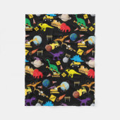 Bau von LKWs Astronaut Dinosaurier im Weltraum Fleecedecke (Vorderseite)