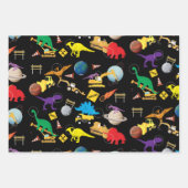 Bau von LKWs Astronaut Dinosaurier im Weltraum Geschenkpapier Set (Vorderseite 2)