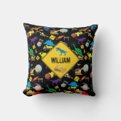 Bau von LKWs Astronaut Dinosaurier im Weltraum Kissen (Vorderseite)