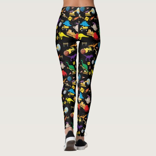 Bau von LKWs Astronaut Dinosaurier im Weltraum Leggings (Rückseite)