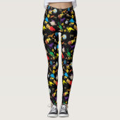 Bau von LKWs Astronaut Dinosaurier im Weltraum Leggings (Vorderseite)