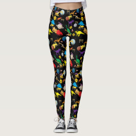 Bau von LKWs Astronaut Dinosaurier im Weltraum Leggings