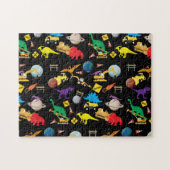 Bau von LKWs Astronaut Dinosaurier im Weltraum Puzzle (Horizontal)