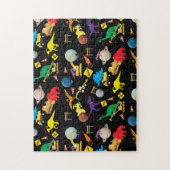 Bau von LKWs Astronaut Dinosaurier im Weltraum Puzzle (Vertikal)